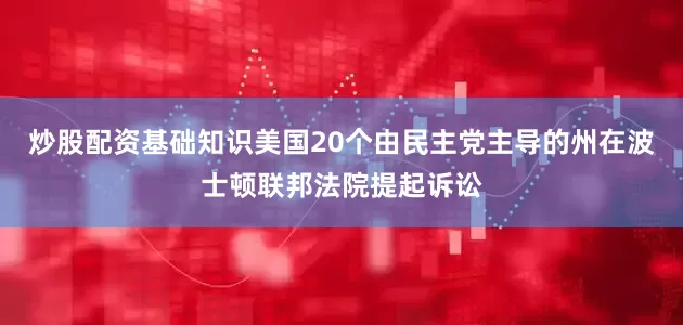 炒股配资基础知识美国20个由民主党主导的州在波士顿联邦法院提起诉讼