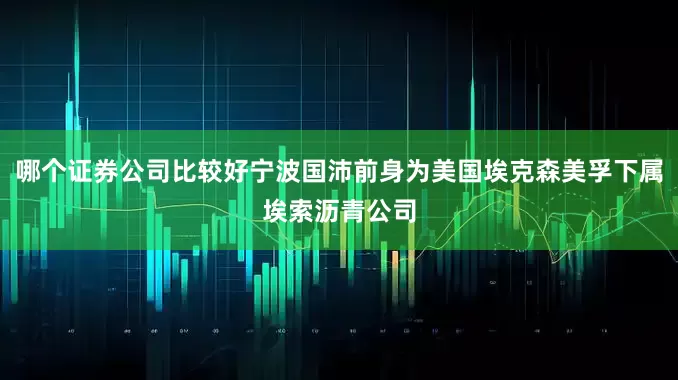 哪个证券公司比较好宁波国沛前身为美国埃克森美孚下属埃索沥青公司